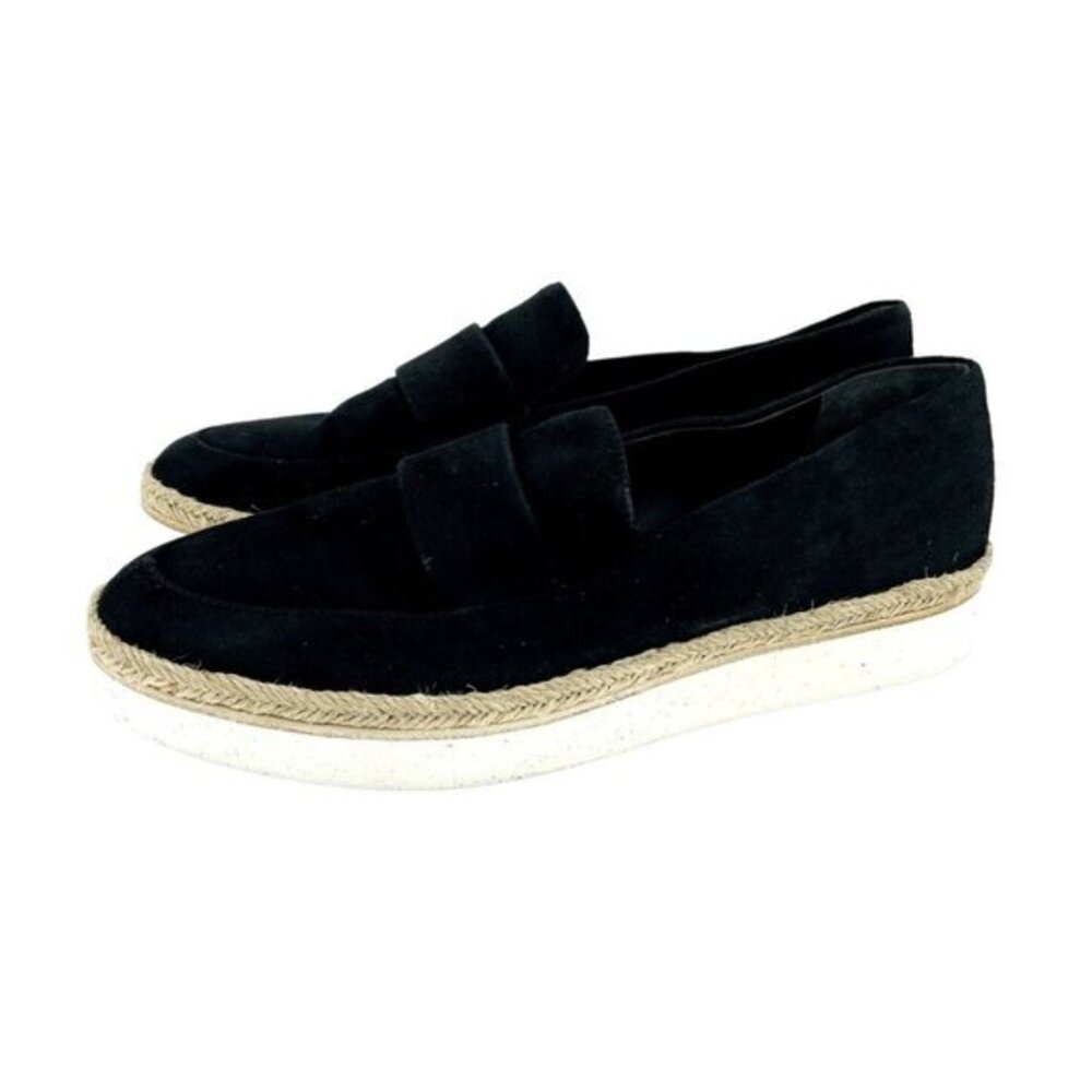 Via Spiga Womens Shoes Black Suede Leather Slip On Casual Loafer Flats SZ 7